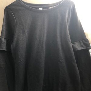Terry Ruffle Sleeve Sweatshirt L